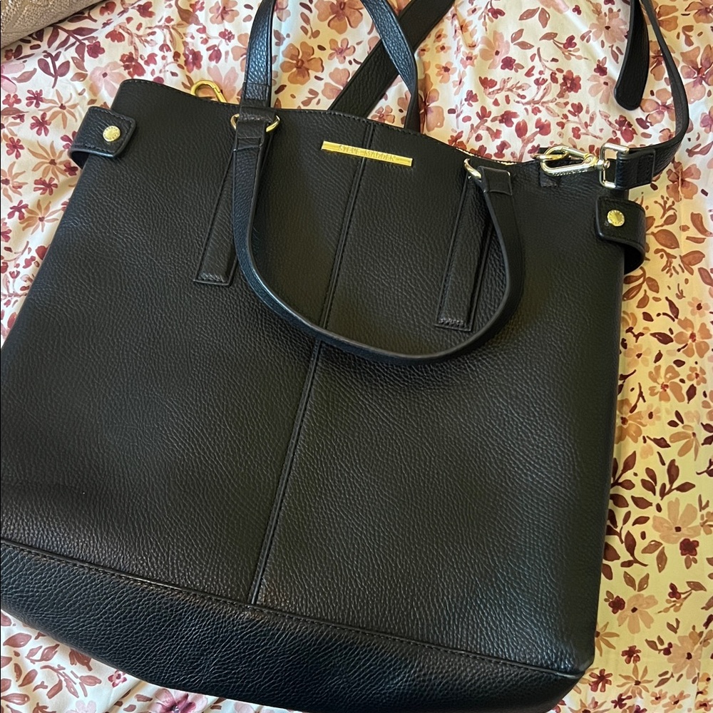 Black Leather Tote Bag